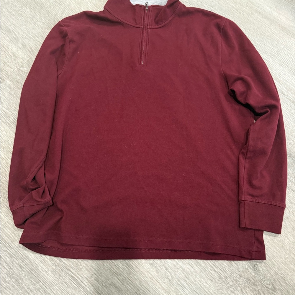 St. John's Bay Men's Maroon Zip-Up Sweater